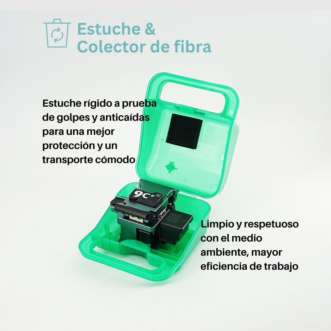 9C+ Cortadora de fibra óptica de alta precisión rotación automática Operación con una sola mano, Fiber Cleaver con material de aleación de aluminio 24 puntos de división 48000 veces de division