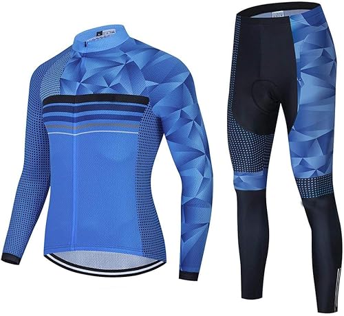 Conjunto de ropa de ciclismo para hombre, manga larga, transpirable, camiseta de ciclismo de carretera, camisetas de ciclismo con pantalones