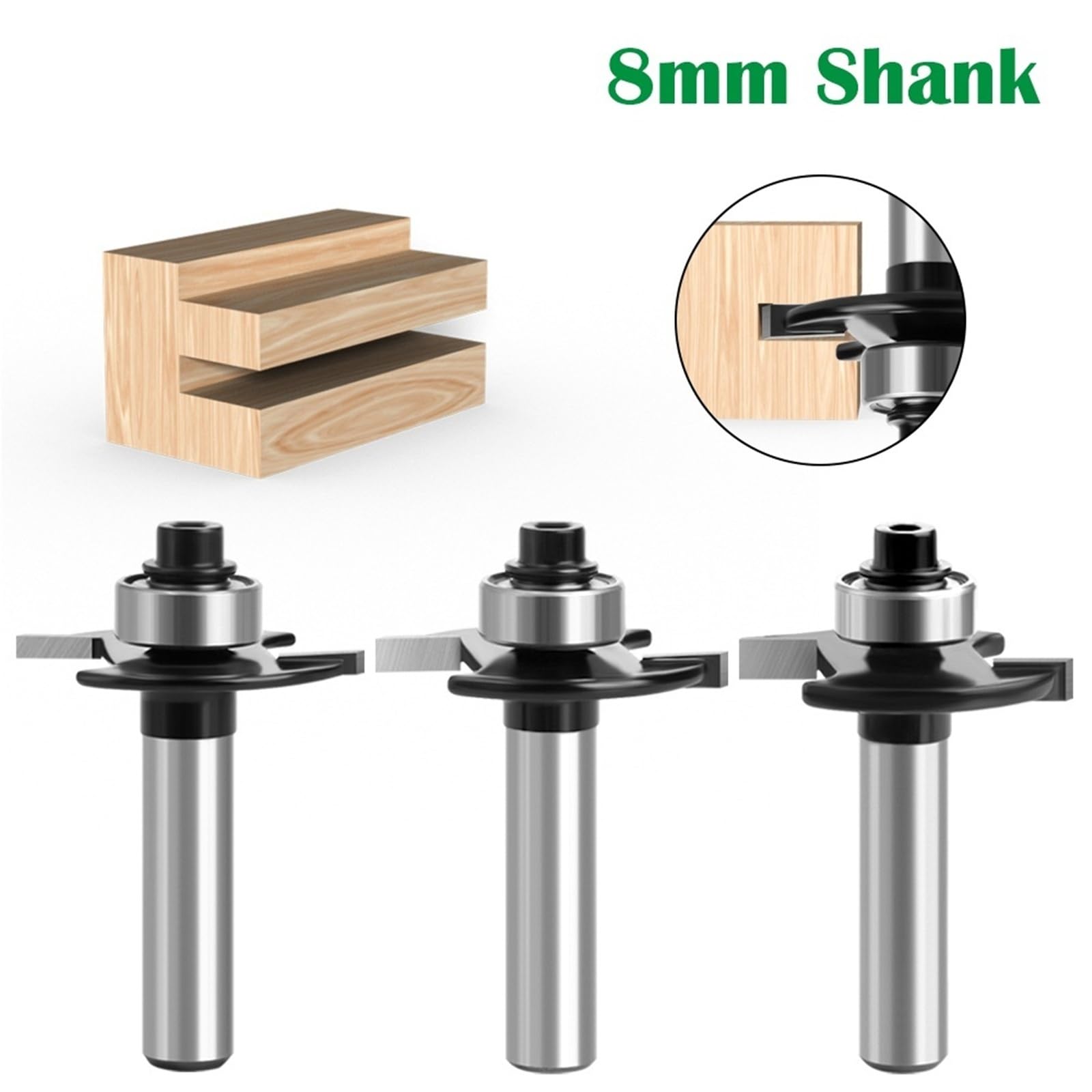 Holzfräser 8 mm Schaft T-Nut Keksfugenschlitz 2 mm Höhe Oberfräser (8 x 31 x 2)