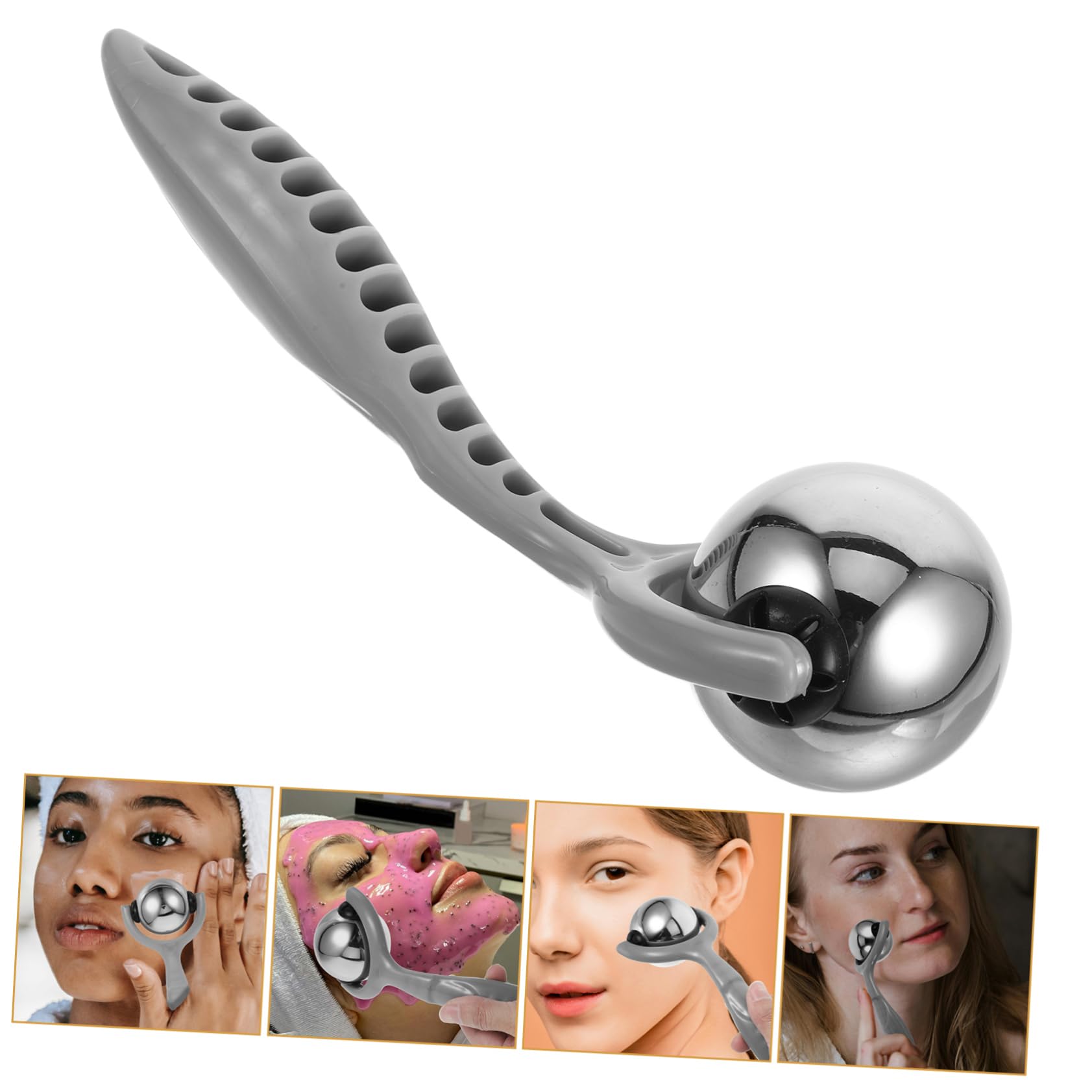BESTYASH 4 Stück Face Guasha Tool Roller-Gesichts-Guasha-Werkzeug Guasha-Massagegerät für das Gesicht Roller-Gesichtsmassagegerät Augenroller-Gesichtsmassage Gesichtsmassage-Tool Nur Grau