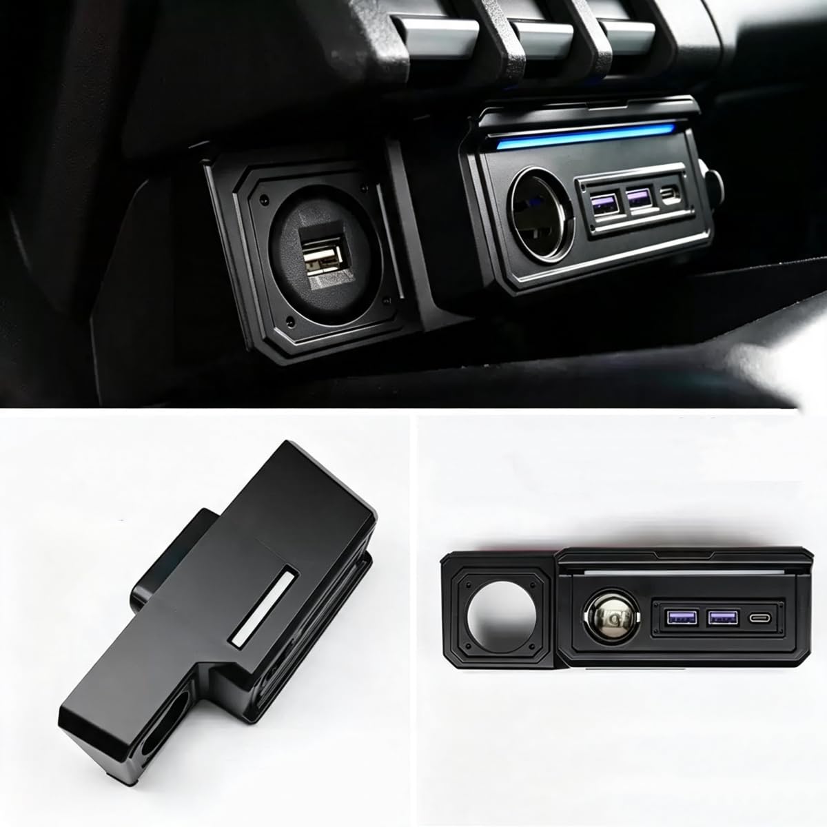 Panel Przedłużający ładowarkę Usb Do Deski Rozdzielczej Do Suzuki Jimny (3-Port–RHD null)