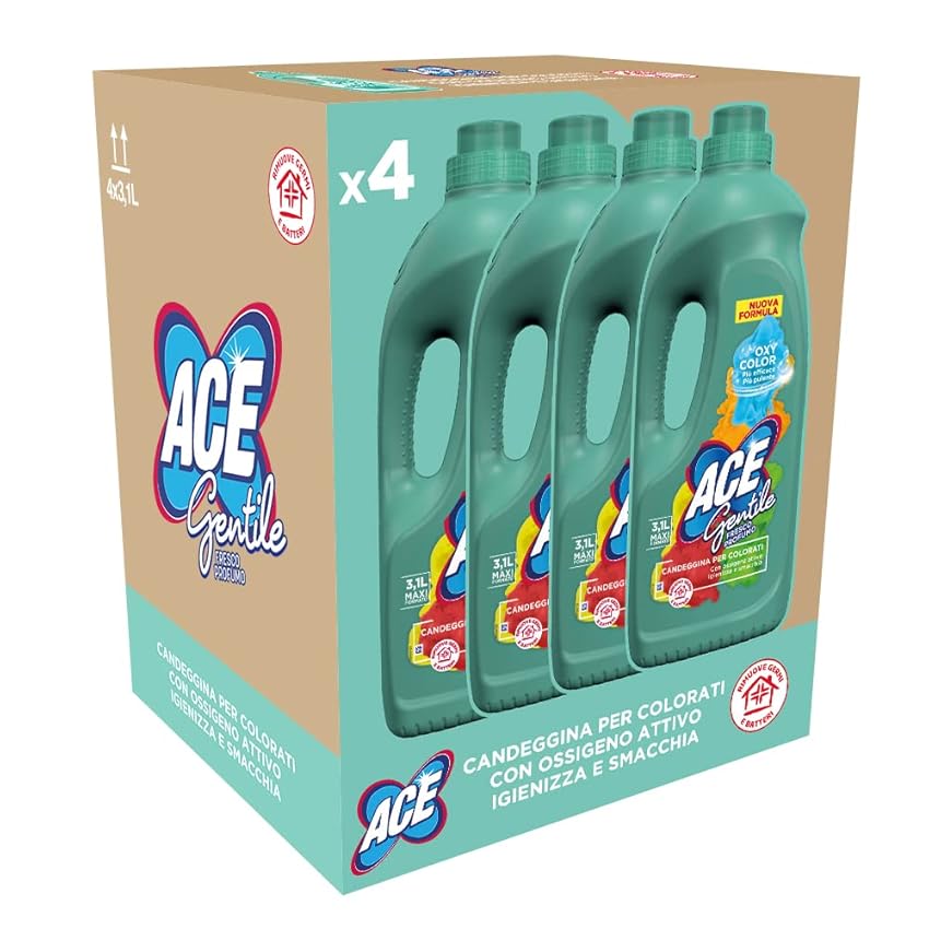 Immagine del prodotto ACE Candeggina Gentile Regolare, Confezione da 4 Flaconi x 3,1 Litri