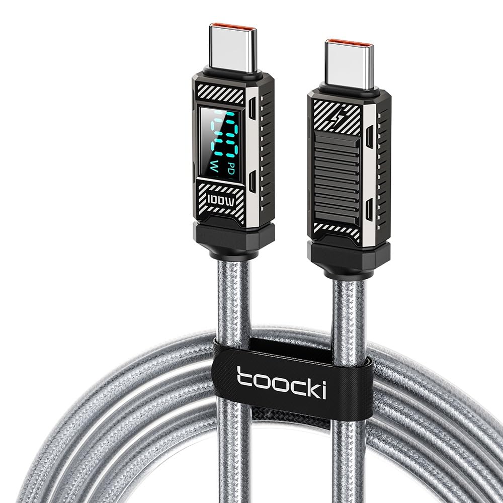 INICIO 100W USB C to C Cable 6.6ft/2m, With LED Display Zinc Plugs Heavy Duty Wire Fast PD Charging For MacBook Pro Air iPad Pro Galaxy S24 S23 Ultra iPhone 15 Pixel 8 7 & Type C Devices (B0D5FB2LZ5) Amazon Price History, Amazon Price Tracker
