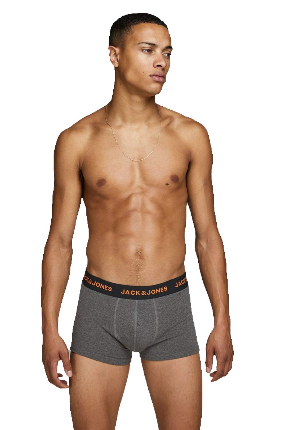JACK & JONES Ensemble de 5 Boxers Trunks pour Homme en Jersey Stretch - Lot de sous-vêtements Basiques