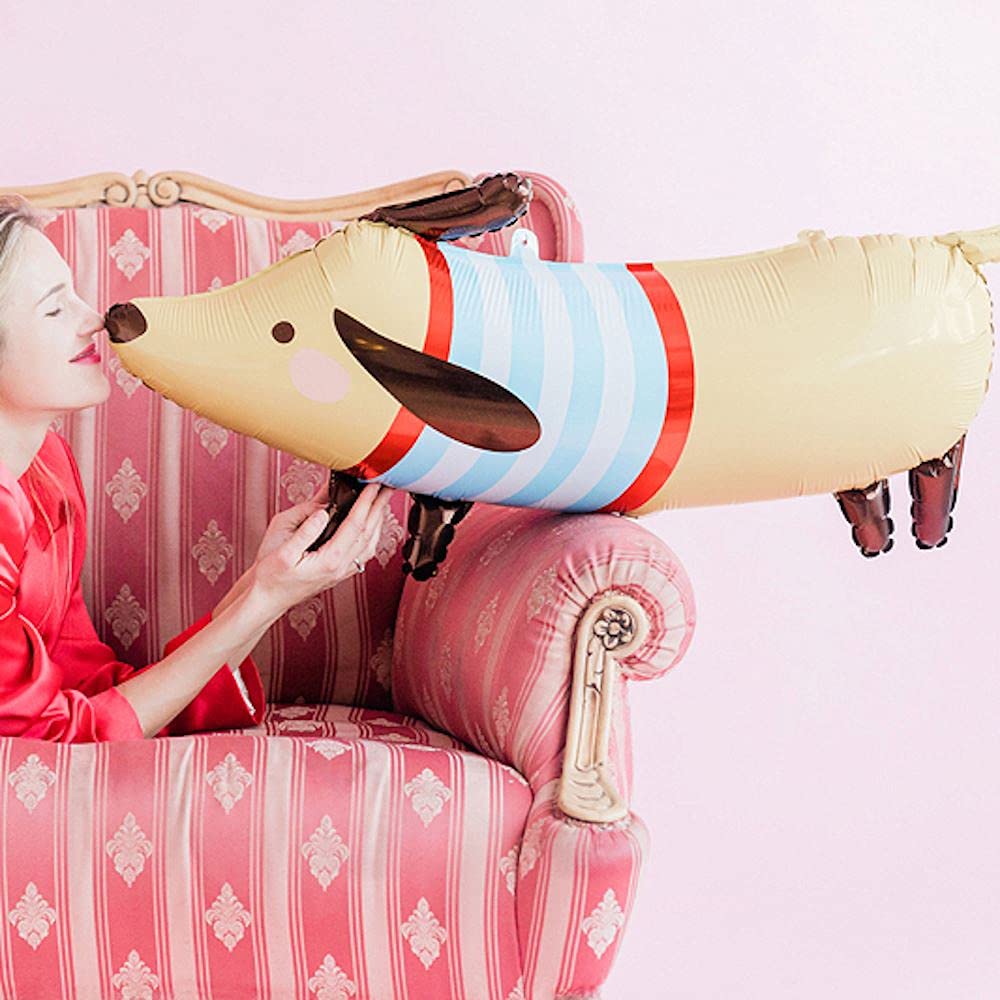 PartyDeco Foil balloon Dachshund, 90x40 cm /35.5 x15.5