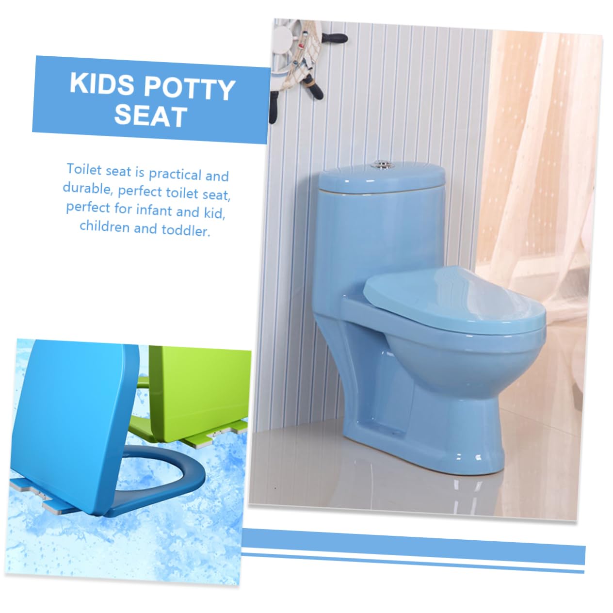 HOOTNEE Ergonomic Potty Training Seat for Toddlers Boys and Girls Toilet Seat Non-slip Pad Home Potty Training Helper