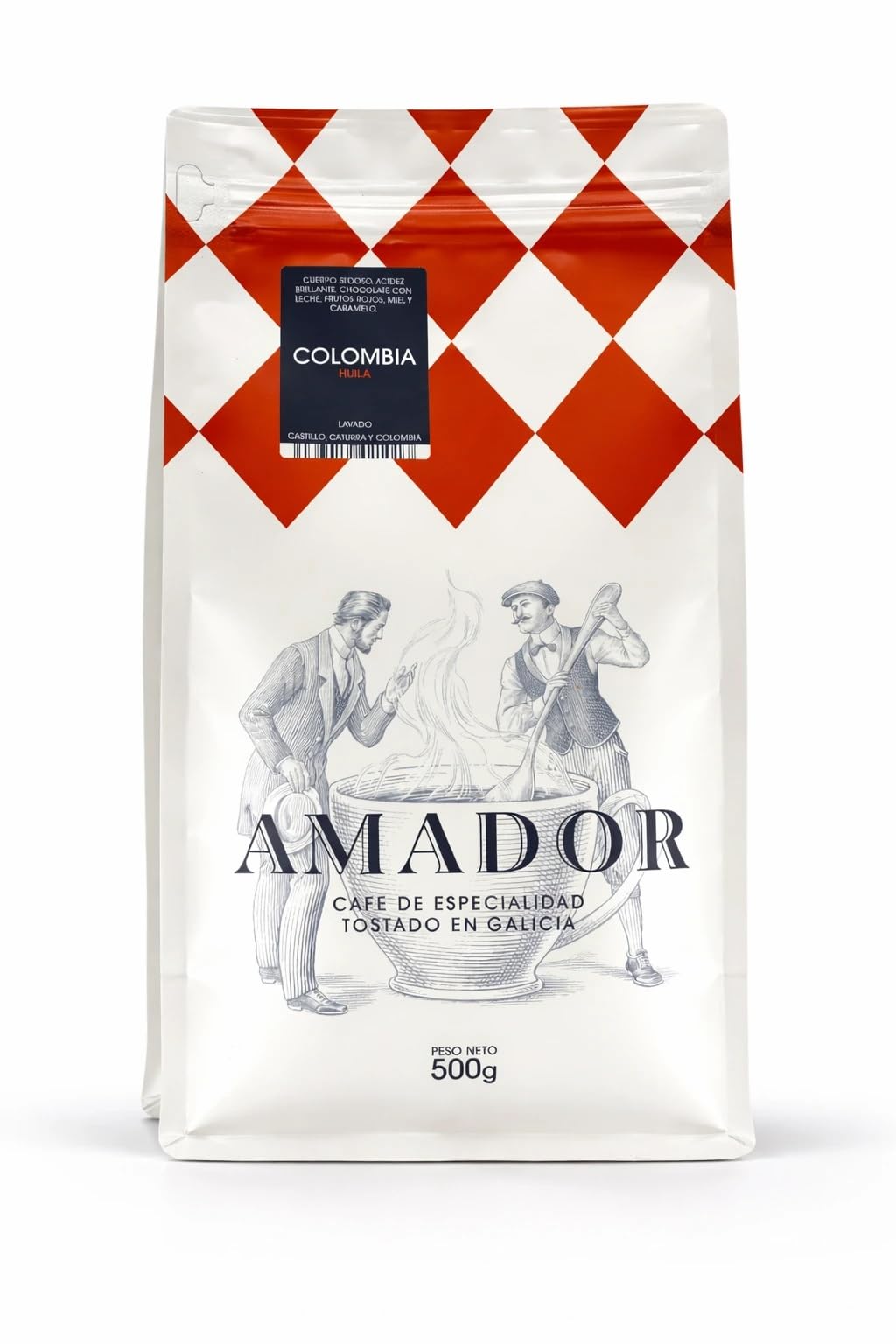 Cafés AMADOR - Café MOLIDO Natural Arábica - COLOMBIA 500g (Fino - Cafetera Italiana/Espresso)