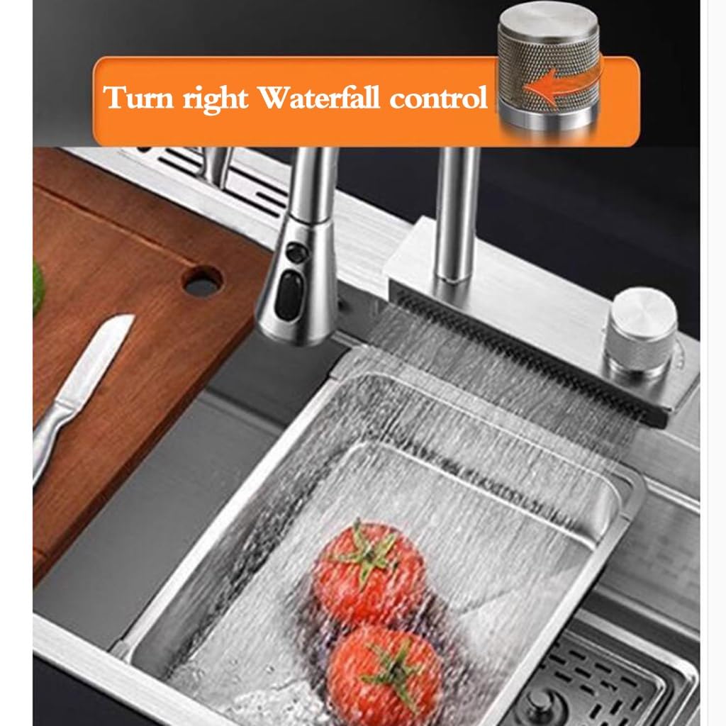 Lavello da cucina in acciaio inox argento a ciotola singola grande capacità lavello ciotola per verdure lavaggio acqua piscina cintura rubinetto sifone tazza rondella lavello da controsoffitto