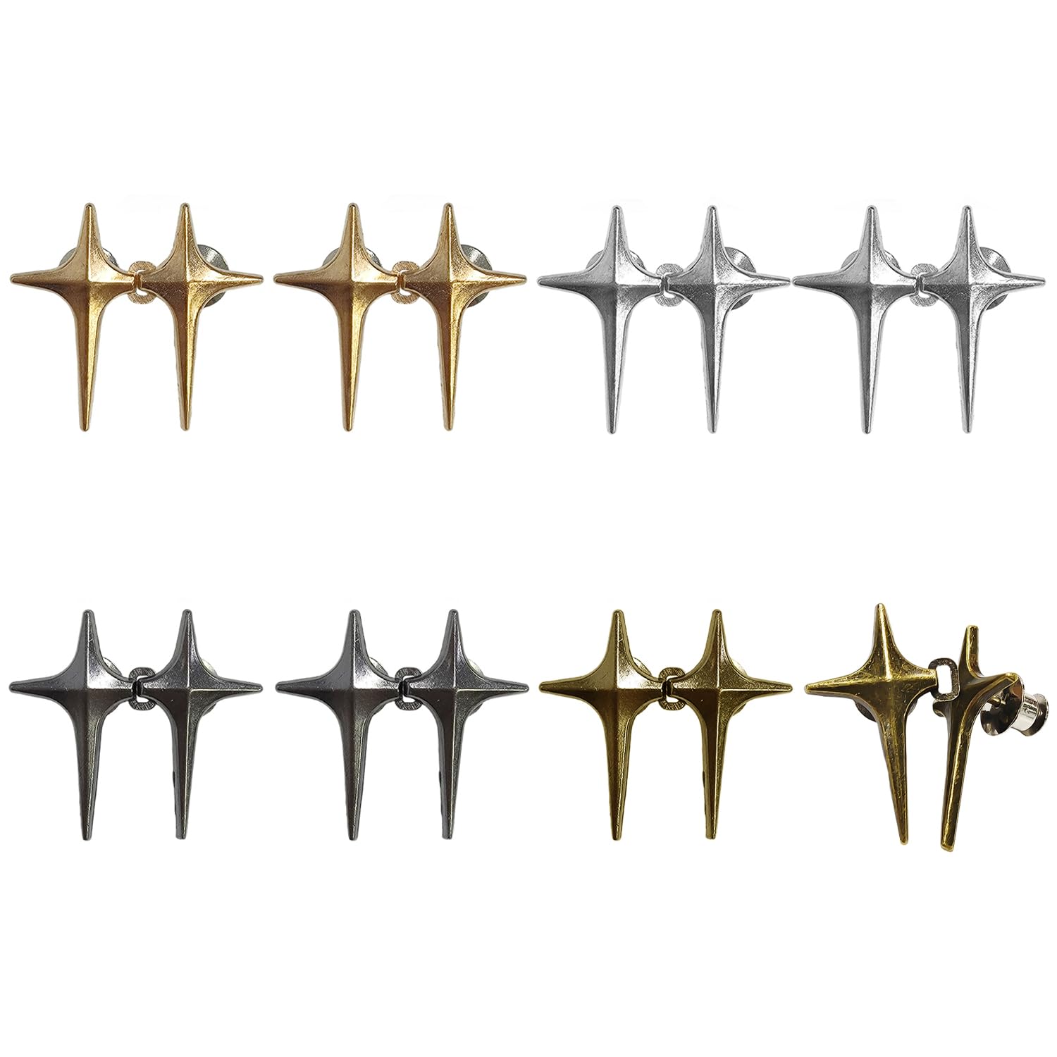 8 pares de clips para apretar la cintura, tensores de cinturón, clips para apretar la cintura, alfileres de botones de cintura en forma de estrella, clips para apretar los jeans