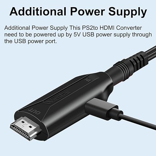 Miniatura 3 de Cable HDMI para consola PlayStation 2 y PlayStation 1 (PS2 y PS1), adaptador PS1PS2 a HDMI con salida de señal RGB verdadera, adaptador PlayStation