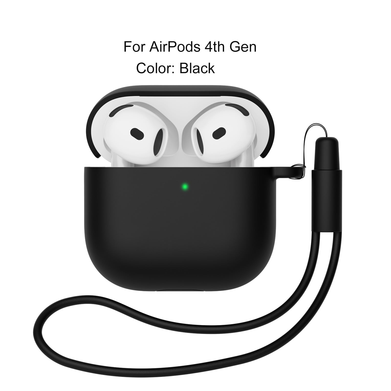 2PCS Mocarheri Custodia Case Compatibile con AirPods 4 2024, Case Cover Protettiva in Morbido Silicone per AirPods 4ª Generazione, LED Anteriore Visibile, (Rosa+Nero) - 2