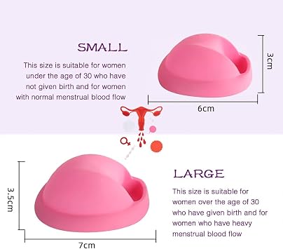 Menstrual Disc, Reusable Period Disc, Comfortable Soft Silicone Disc, Easy Insert Menstrual Cup, 12 Hours of Protection, Replaces Tampons & Pads, Satin Storage Bag Included, 1 x Small & 1 x Large