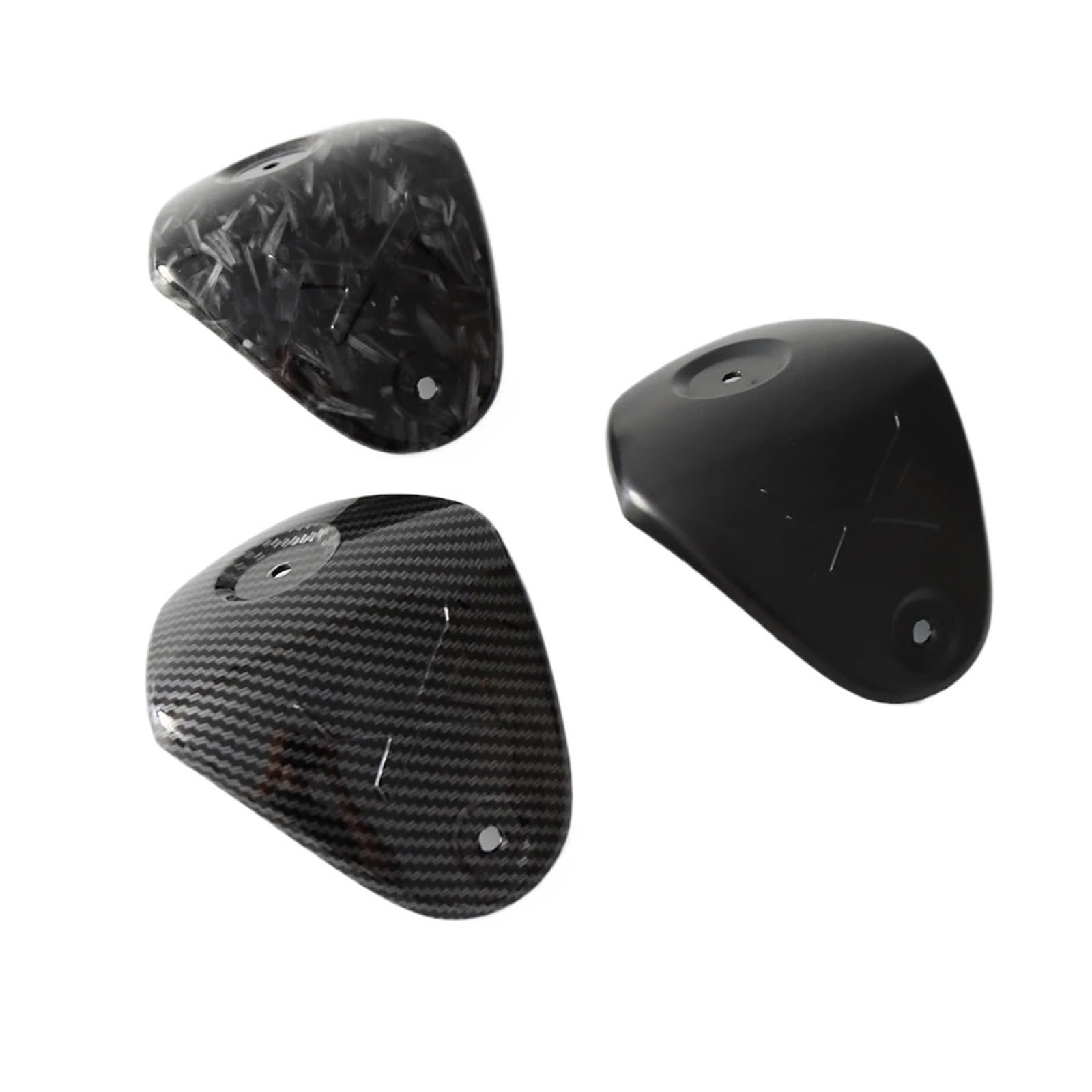 Kompatibel Mit Yamaha Tricity 300 Tricity300 2023 Carbon Fiber Rear Hugger Fender Lenker Obere Wasserhahnabdeckung Shell + Telefonhalter Tricity(1set Black)