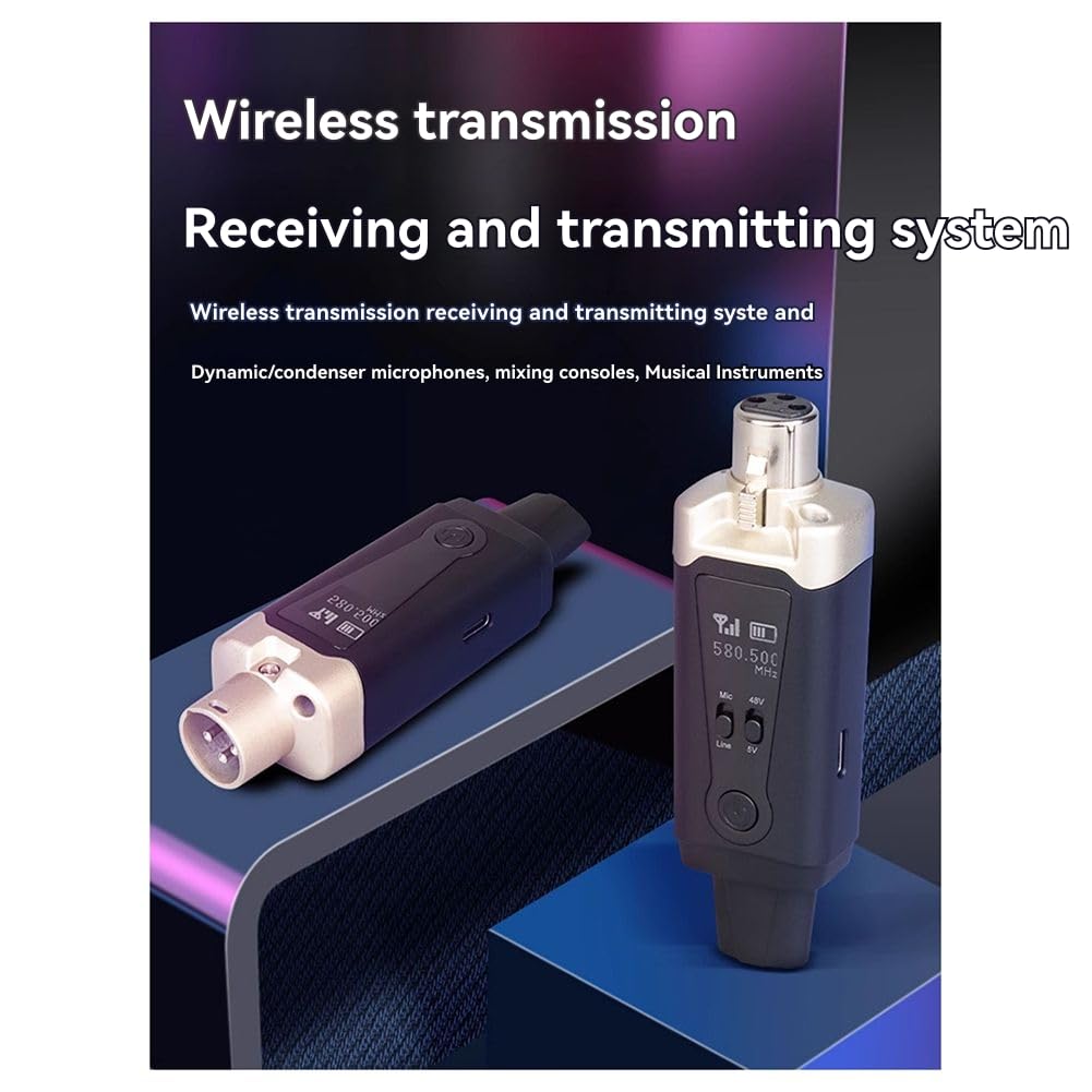 Adattatore Convertitore Mic XLR Microfono Wireless UHF Trasmettitore Ricevitore per Microfono Dinamico A Condensatore