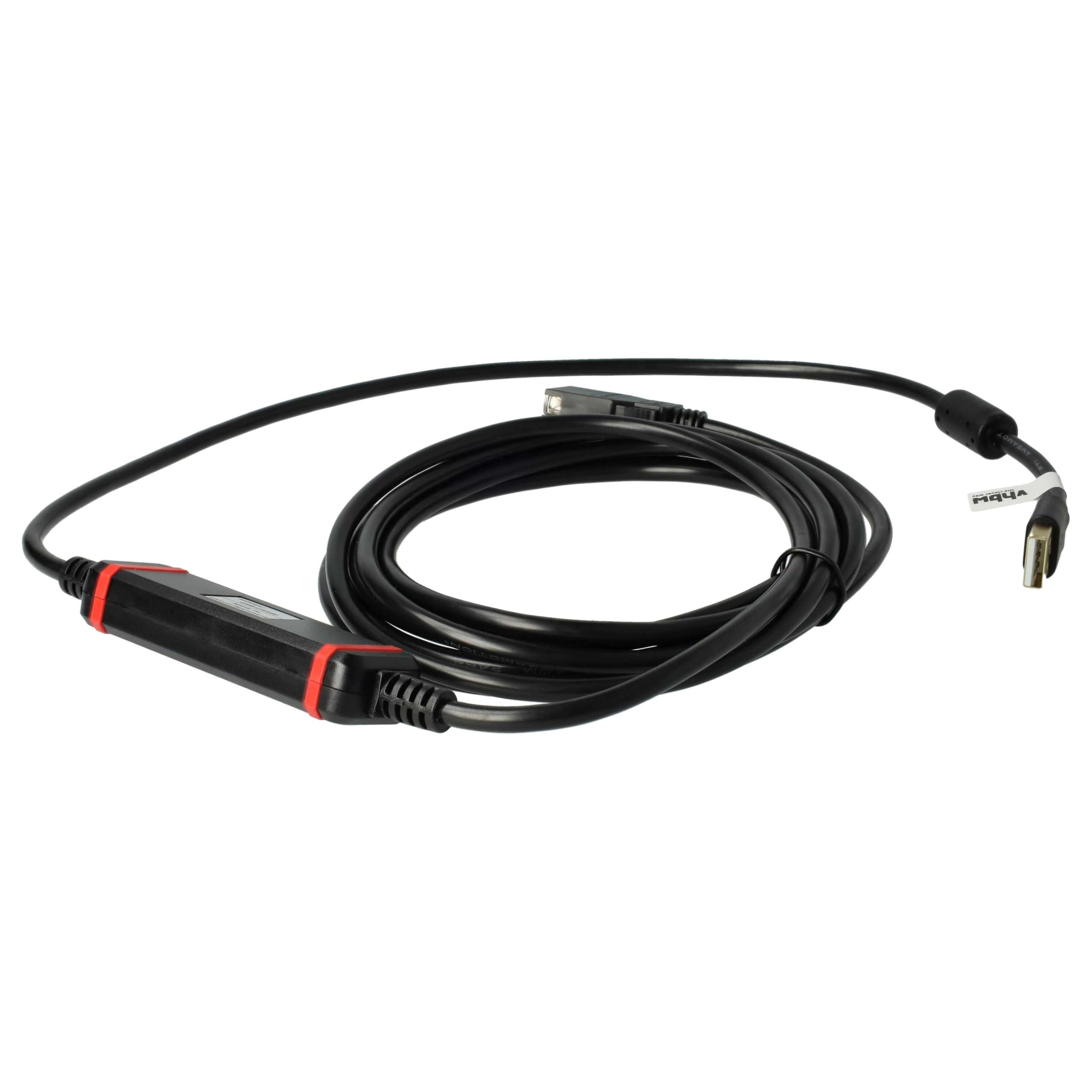 vhbw USB Programmierkabel kompatibel mit Omron CS | CPM2C, CQM1H, CJ Funkgerät, schwarz - ERSATZ FÜR CS1W-CN226, CS1W-CS114, USB-CN226