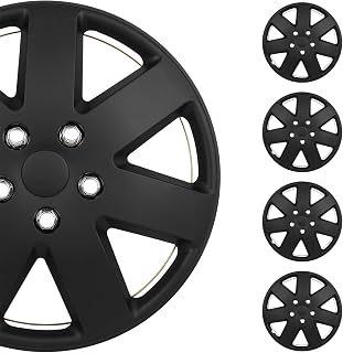 SCITOO 4pcs Set of 16-Inch Black Hubcaps can be Easily Installed on Car Truck SUV,Suitable for a Variety of Models,Beautiful and Rust-Proof