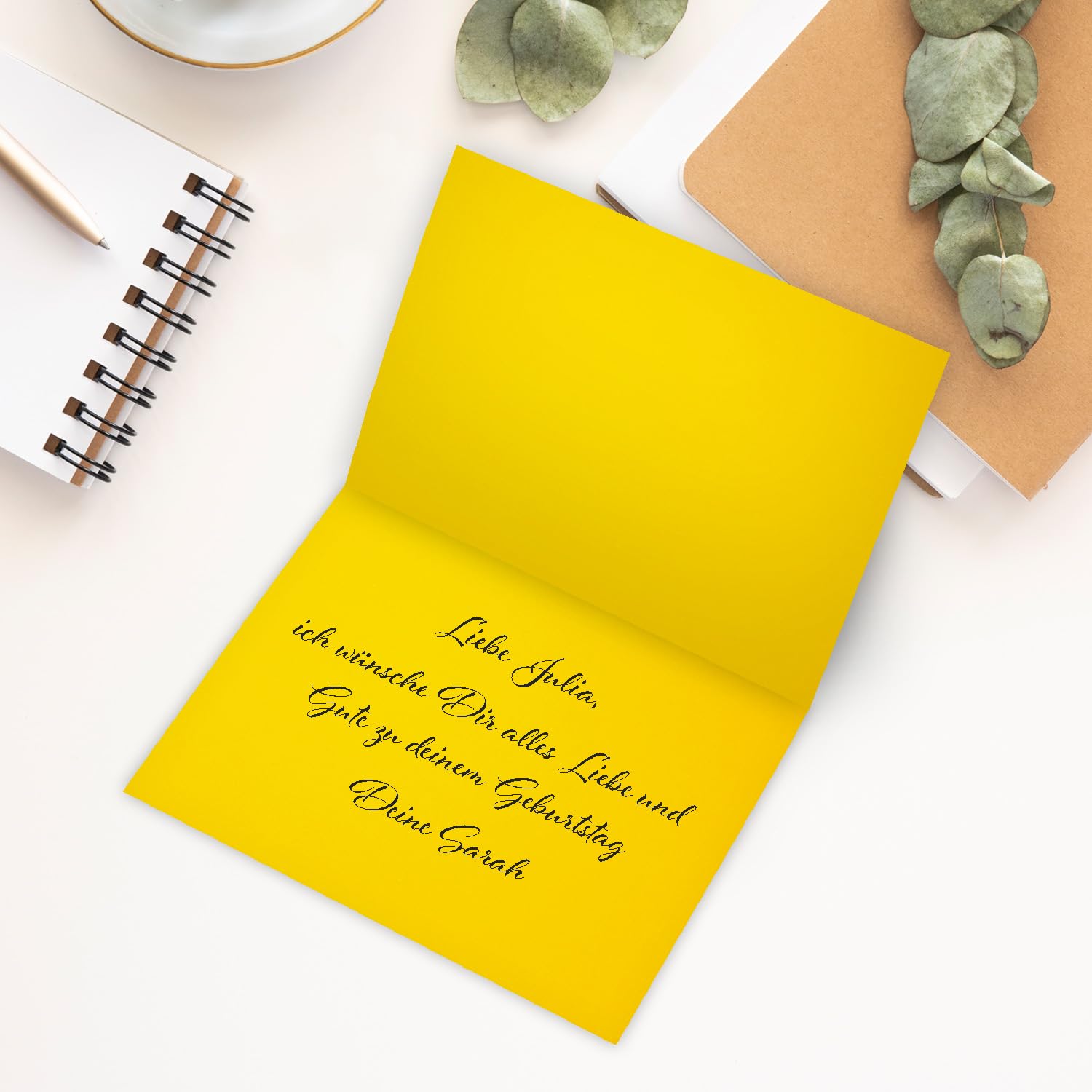 500x tarjetas plegables B6 - color: amarillo miel - 11,5 x 17 cm (abiertas: 23 x 17 cm) - muy resistentes - tarjetas artesanales para invitaciones y tarjetas de felicitación