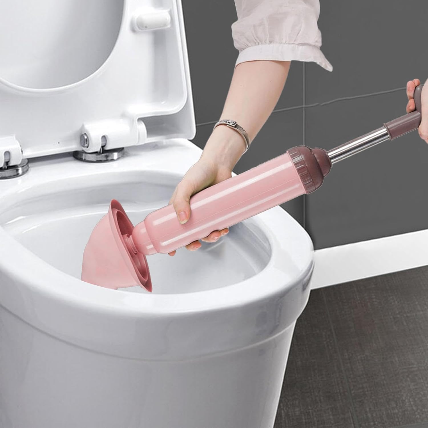 Heavy Duty Toilet Plunger – Handheld High Pressure Air Drain Clog Remover F