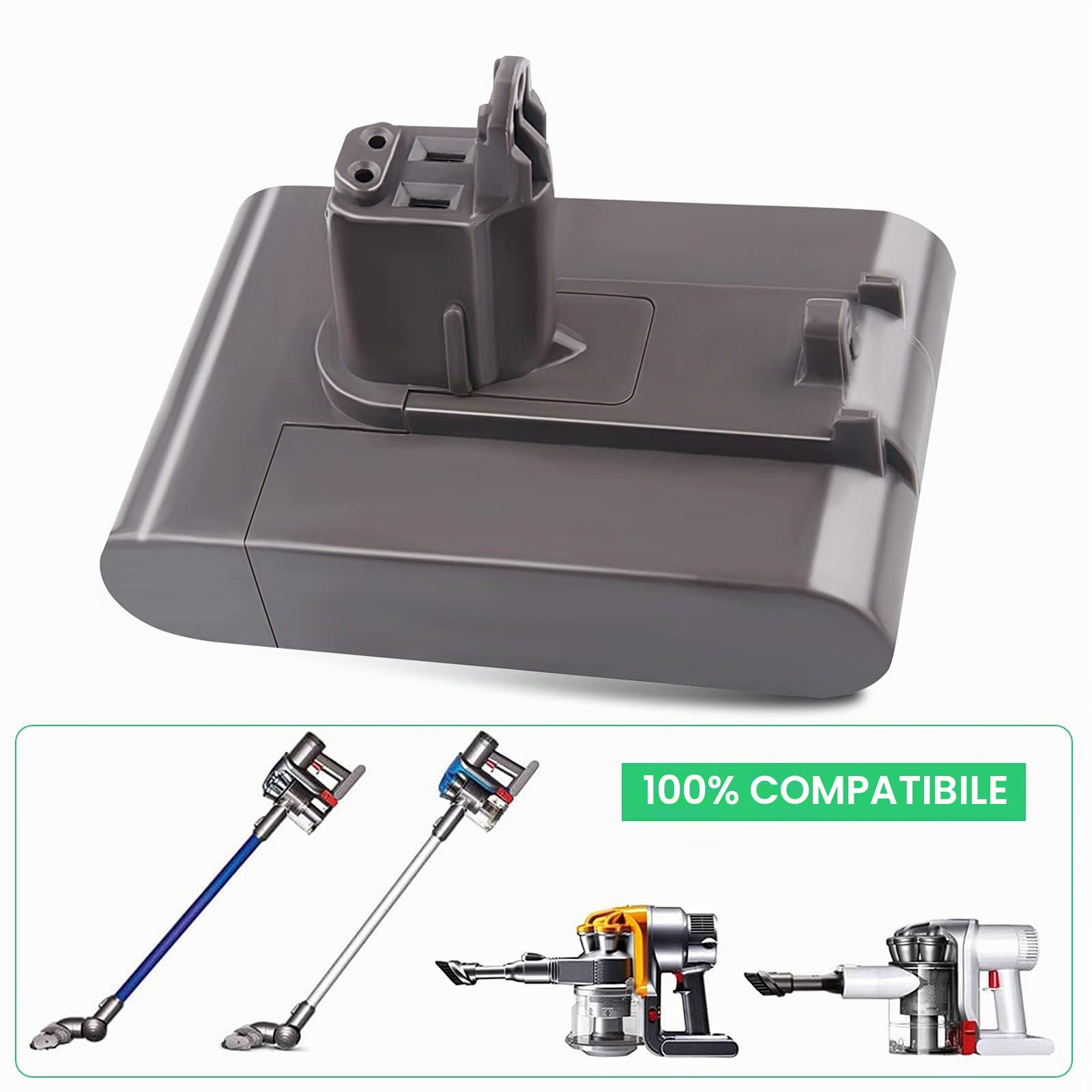 LabTEC 22.2V Batteria al litio di ricambio per Dyson, 3500mAh DC34 Tipo B Accumulatore DC35 Tipo B, DC44 Tier, DC45, DC31, DC31 Tier, DC34, DC35, DC35 Tier, DC35 Batteria esclusiva per aspirapolvere