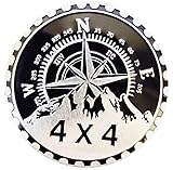 WNE Badge Rated Car Emblem,4x4 Metal Automotive Badge Compatible Jeep Wrangler Cherokee Round Auto Car Emblem Sticker 3D Decorative Sticker for Motorcycle Vehicles Bumpers Trucks