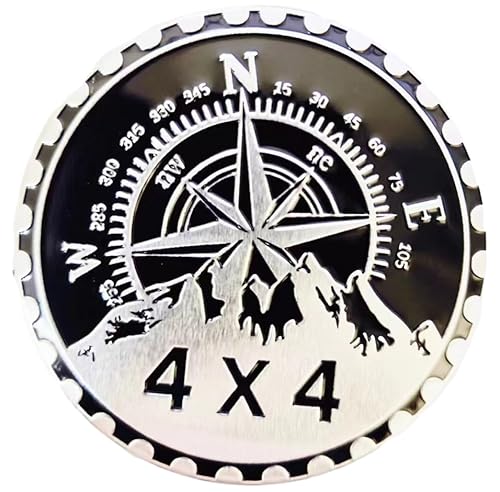 WNE Badge Rated Car Emblem,4x4 Metal Automotive Badge Compatible Jeep Wrangler Cherokee Round Auto Car Emblem Sticker 3D Decorative Sticker for Motorcycle Vehicles Bumpers Trucks