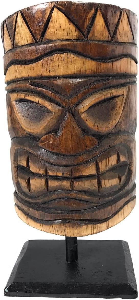Tiki Mask on Stand 8" - Brown Trophy Desktop | #bag1505120n