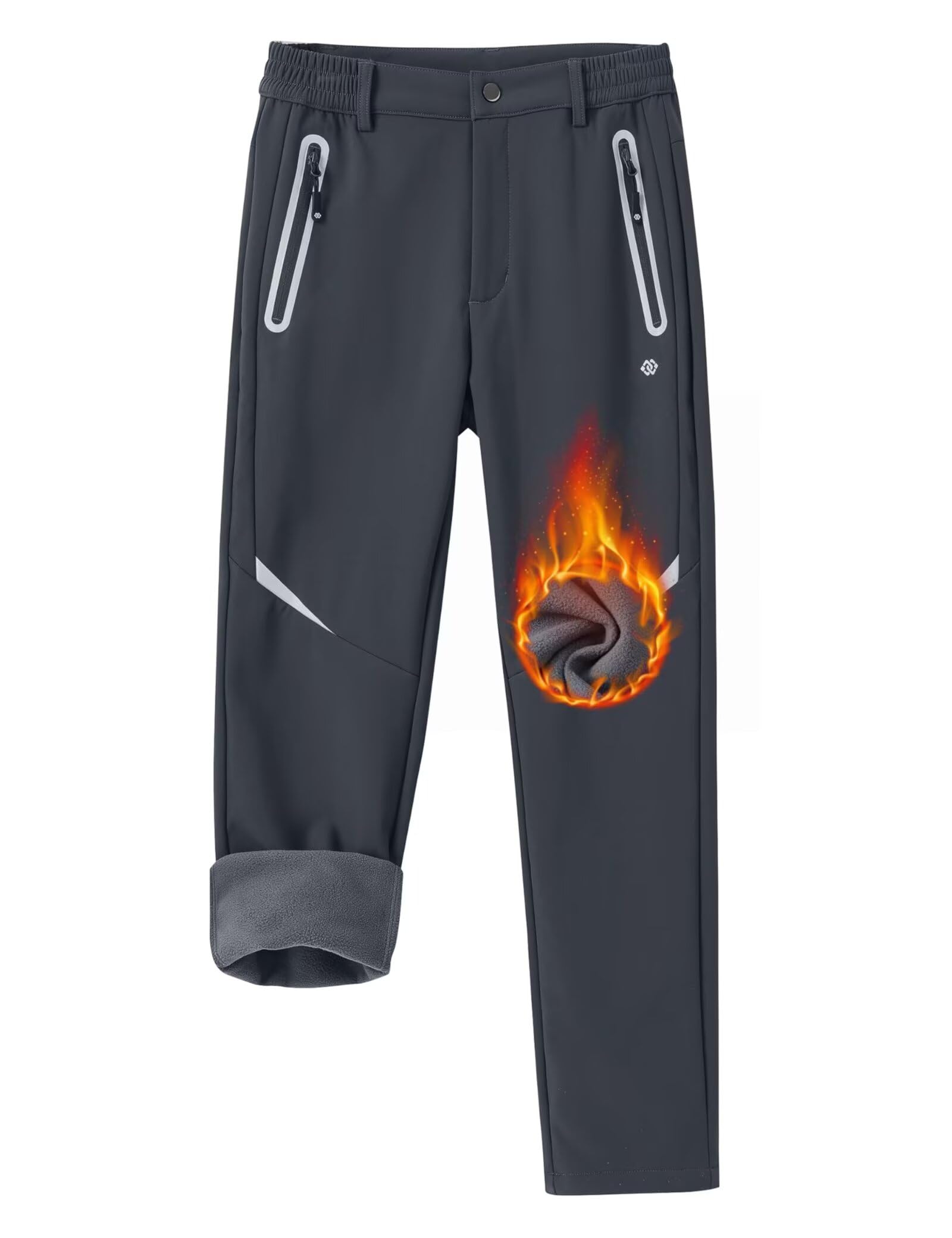 MoFiz Pantaloni Trekking Bambino Pantaloni Softshell Pantaloni Neve Pantaloni Sci Ragazzo Pantaloni da Invernali Pantaloni Escursionismo Grigio-C 110-122