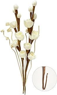 Reed Diffuser Sticks, Flower Sticks Set,White Rose Wood Flower, Reed Diffuser for Home, for Bedroom, Office Bathroom Shelf Decor
