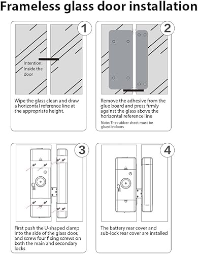 Miniatura 6 de Cerradura inteligente Cerradura de puerta de vidrio WiFi Desbloqueo remoto TY APP Huella digital Contraseña Tarjeta IC Métodos de desbloqueo de