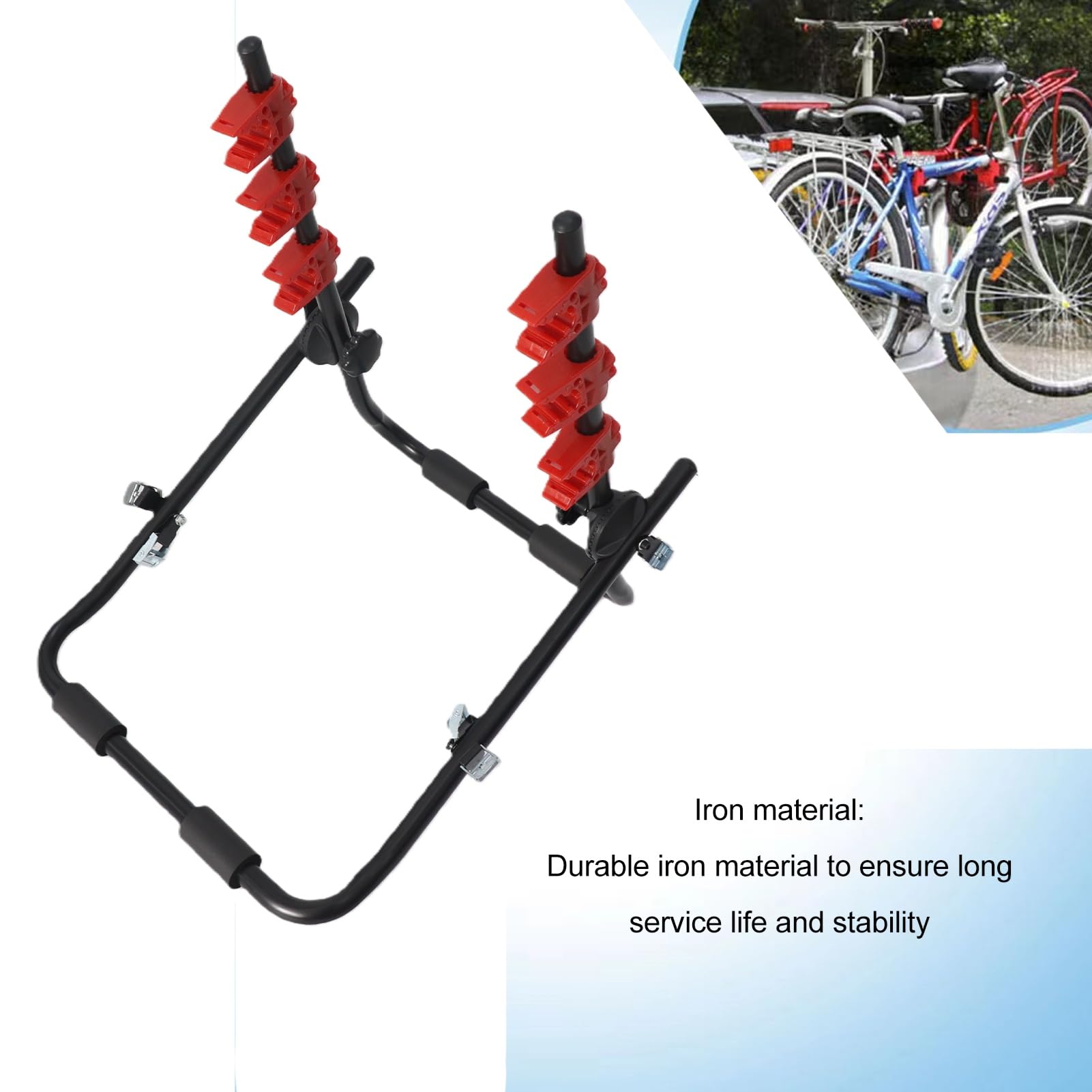 Qqmora Portabici per Auto Ad Alto Carico, Materiale in Ferro, per SUV e Monovolume, Ideale per Viaggi in Campeggio, 62 X 48 X 68 cm.