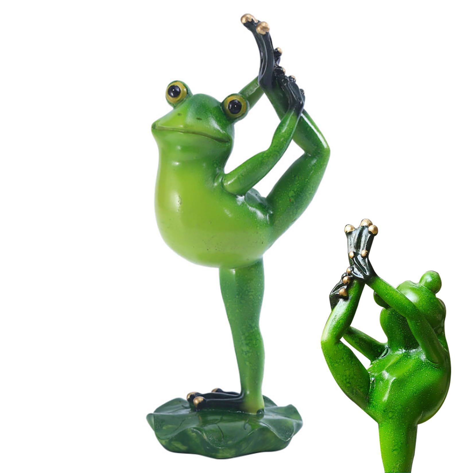 PithCogent meditating frogs statue|Frog Figures Garden Decoration Yoga Frog Animals Outdoor Meditating Frogs Statue for Home Lawn Fence Stool Decor 18.3x8 cm