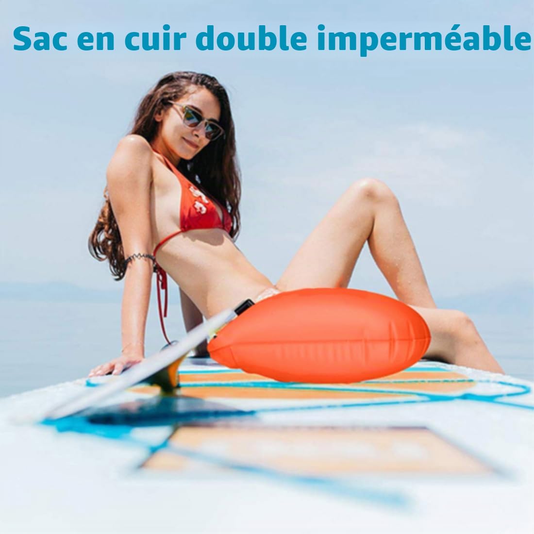 Bouée de natation, sac sec, boj de natation gonflable, Swimming Buoy, objets de valeur à la piscine du lac, Swim Bubble pour surfeurs, natation, canotage