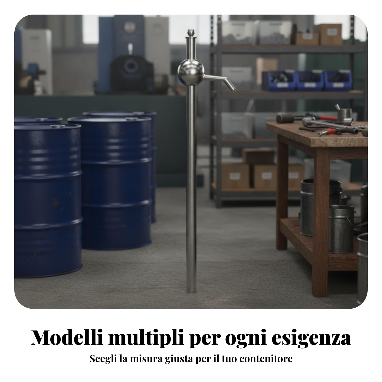 Pompa Olio Manuale Pompa a Mano Estrattore Olio Pompa Fusto con Corpo in Acciaio Inox 304 E Azionamento a Leva Adatta per Travasi Controllati, 93cm, Ciotola