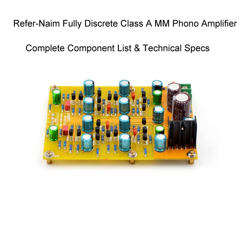 Refer-Naim - Amplificatore phono completamente discreto, classe A mm, scheda finita, riaa, equalizzazione, per giradischi in vinile, preamplificatore audio Hi-Fi, compatibilità con alimentazione 24