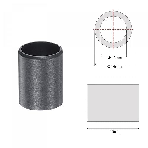 Miniatura 17 de uxcell Rodamientos de manga 0.472 in Diámetro 0.551 in OD 0.472 in Longitud POM Envueltos Bujes sin aceite Negro 2pcs