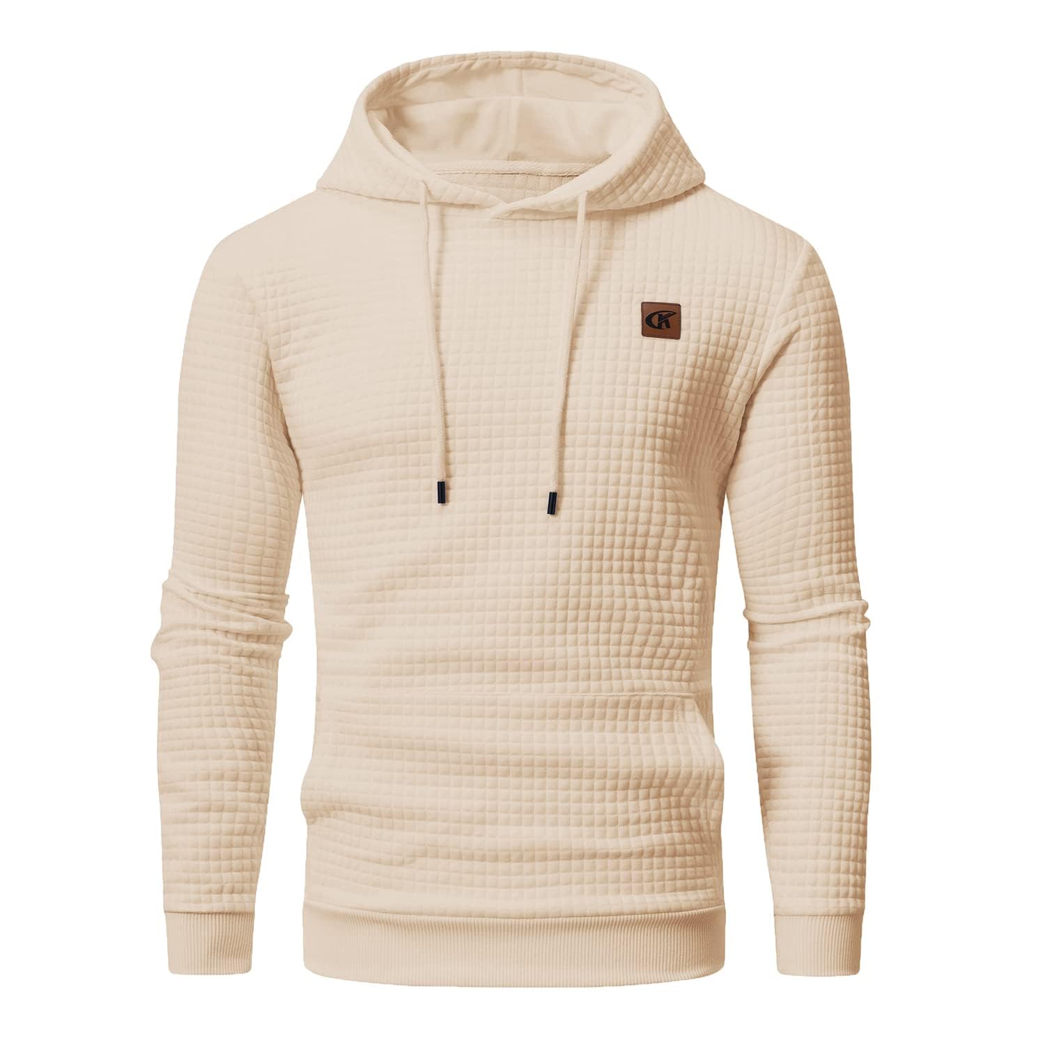 YuKaiChen Herren Kapuzenpullover Casual Langarm Karierten Kordelzug Jacquard Hooded Sweat mit Fleece Innenseite