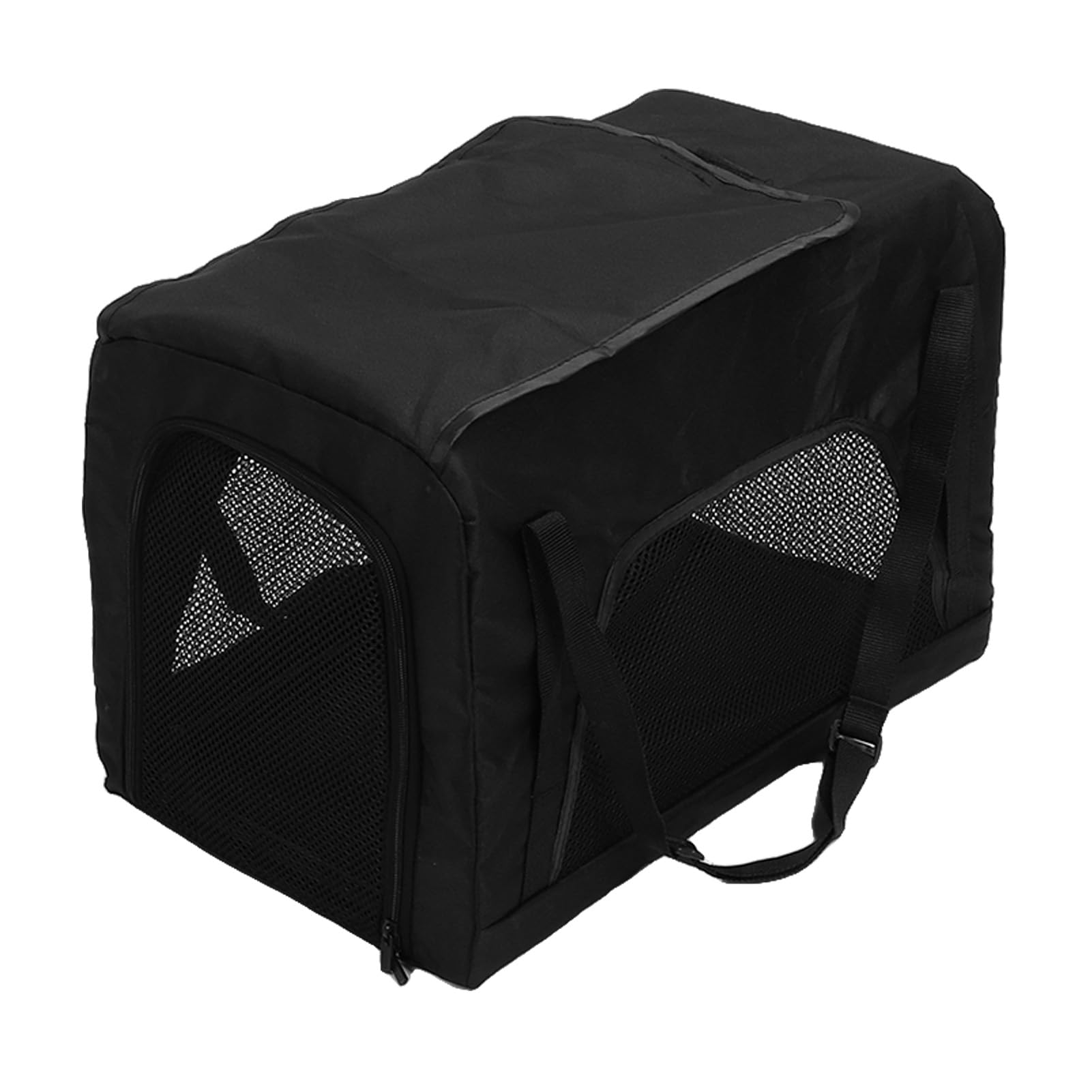 Sxhlseller Transporter dla Psa z Kółkami Wszechstronny i Oddychający Wózek dla Zwierząt Transporter Kota do Podróżowania na Kemping, Metalowa Siatka z Tkaniny Oxford Małych Psów i Kotów (BLACK)