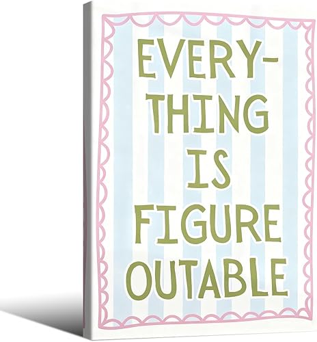 Miniatura 21 de Lienzo decorativo para pared con texto en inglés "This Is My Happy Place", con citas positivas de color rosa y naranja, impresiones estéticas,