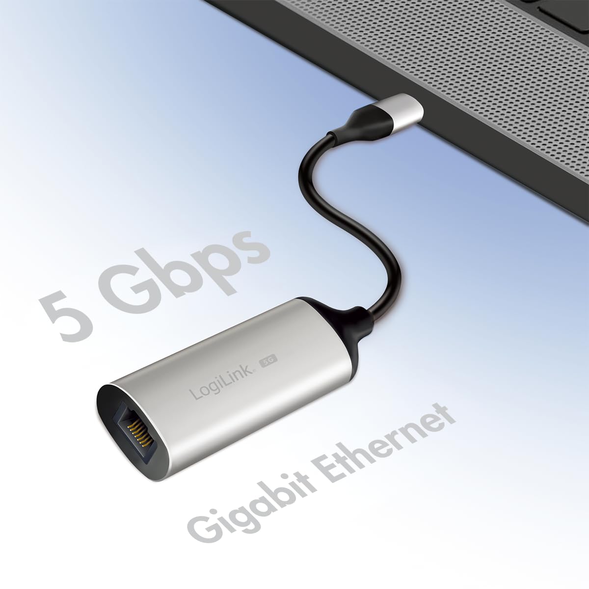 LogiLink UA0456 - Adattatore USB-C (3.2 Gen 1) a RJ45 Gigabit Ethernet (5 Gbps), Full Duplex Flow Control