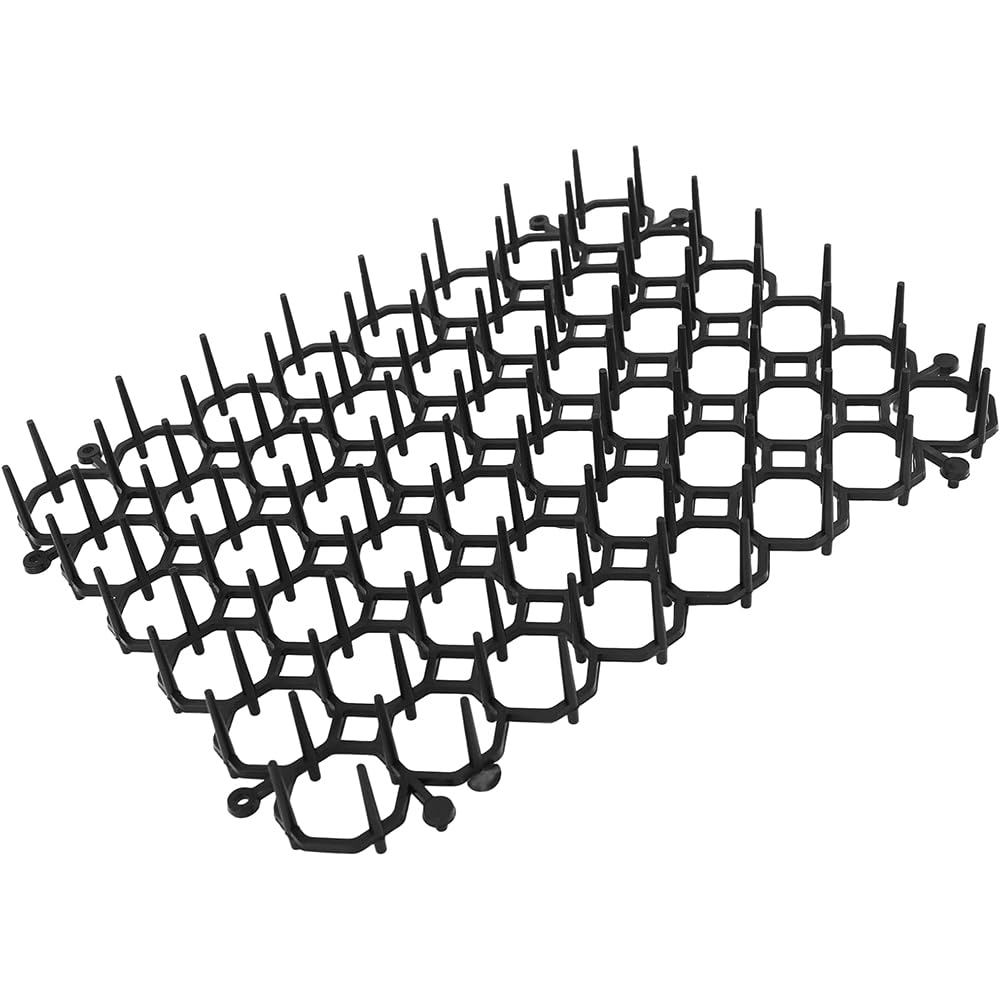 ZONADAH 12 pcs Anti Cat Spikes Cat Repellent with 8 U-shaped Pegs Plastic Cat Scat Mat with Spikes Pet Deterrent Net for Flowerbed Lawn and Garden Protection - Image 2