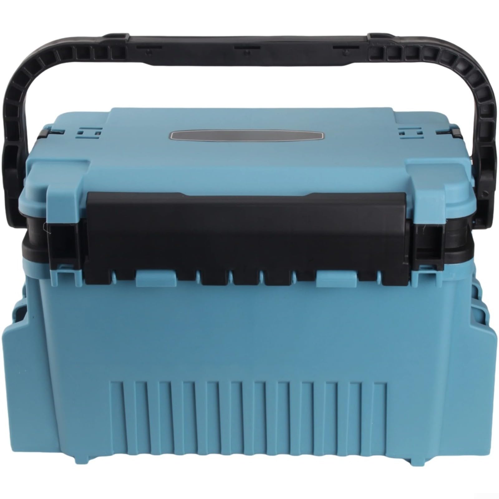 Grande scatola organizer per attrezzatura da pesca, con scomparti multistrato e divisori regolabili, portatile, in polietilene, per esche e accessori, tracolla (grande, grigio)