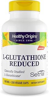 Healthy Origins L-Glutathione (Setria) Reduced, 500 mg - Immune Support Supplement - Collagen & Antioxidant Support - Gluten-Free Supplement - 150 Veggie Capsules