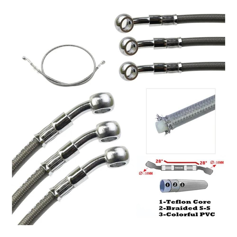 Tuyau d'huile de Frein pour Quad/Moto, 10 mm, raccord Banjo, câble de Frein/Embrayage hydraulique.
