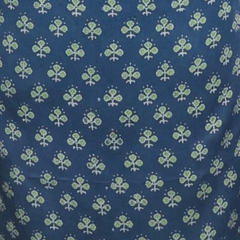 Image of Ethnics of Kutch Womens's Ajrakh Modal Silk Natural Dye Hand Block Print Unstitched Kurta Fabric