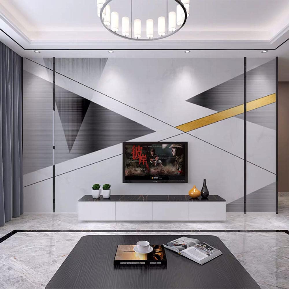 Papel de pared de fondo de TV de mármol moderno para transformar el salón en un cine en casa 3D