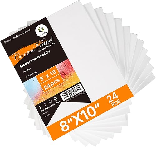 Miniatura 10 de CONDA Paneles de lona para artistas de 8 x 10 pulgadas paquete de 12 imprimados 100 algodón tablero de lona sin ácidos de calidad de artista para