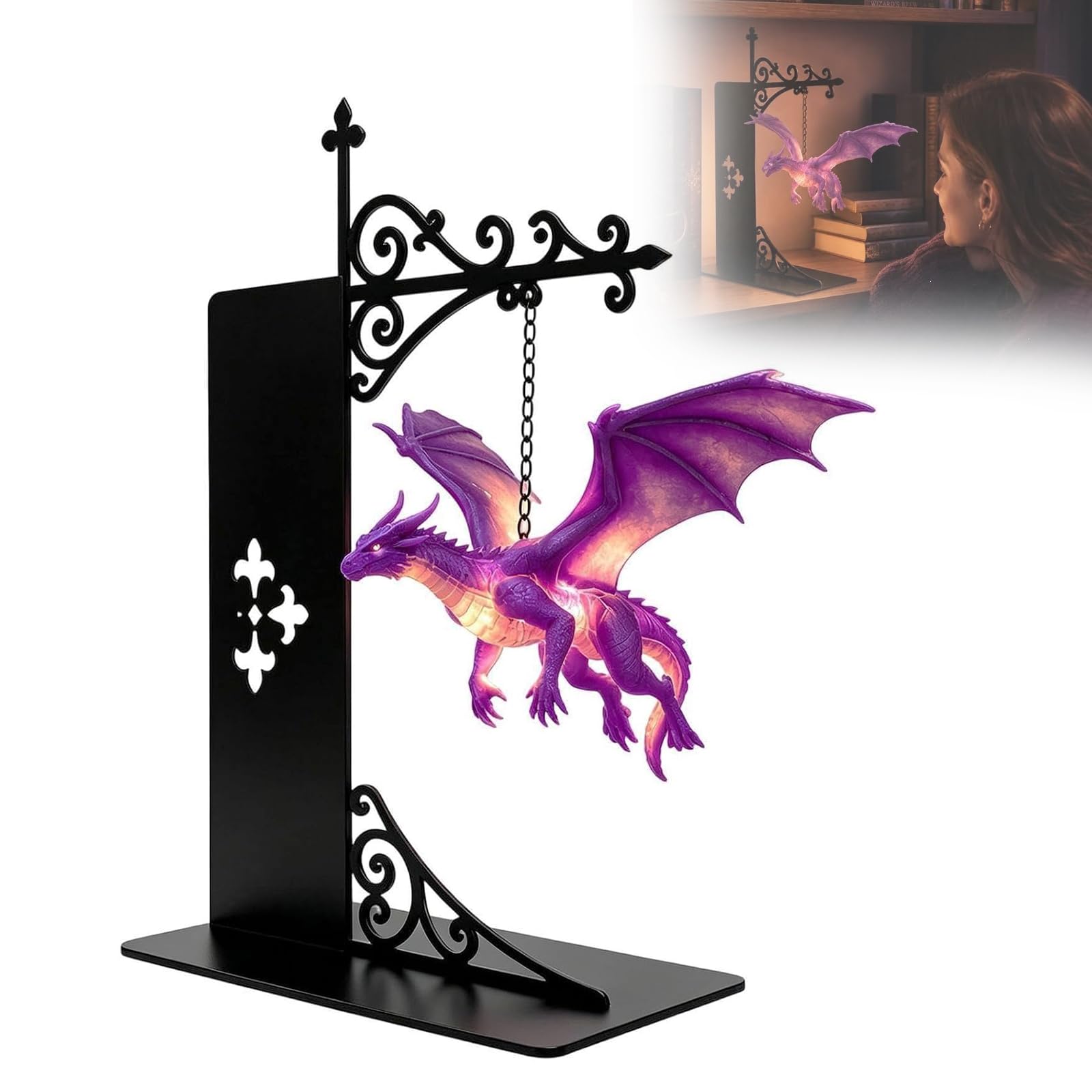 OEHUG Library Lantern-Decorative Bookshelf Lighting (Plotosaurus)