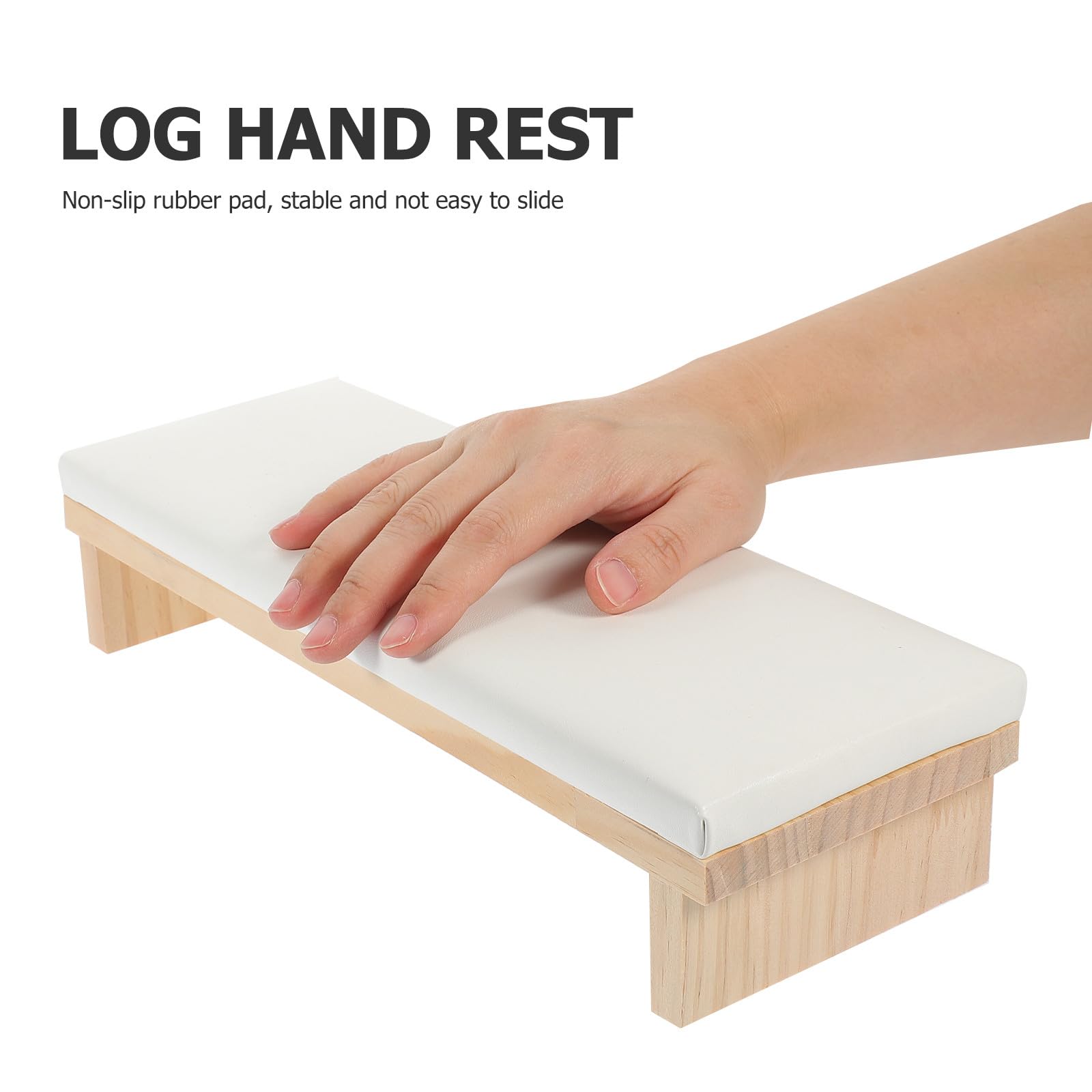 Ipetboom Cuscino Liscio Bianca in Pelle per e Manicure Legno Poggiamani Supporto Stabile per Nail Art, per Uso Domestico e Saloni di Bellezza