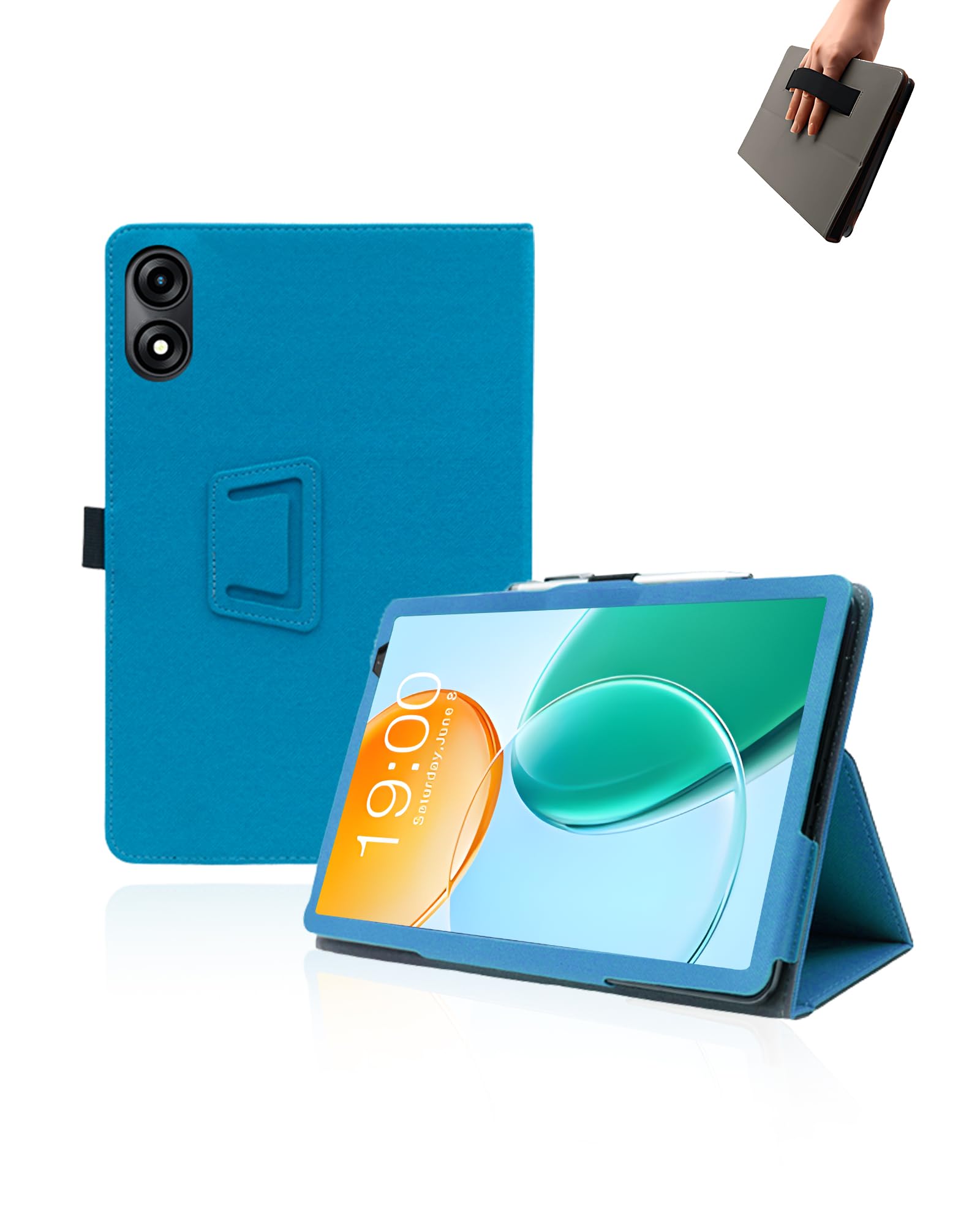 Case for TECLAST P85 Tablet 8 inch Android 15 Tablets,UYRUREL Leather Slim Folding Stand Cover with Hand Strap Magnet for Men Women Full Protection,