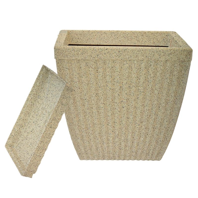 Gardens Indoor & Outdoor Plastic Marble Look Paris Square Pot with Tray – Stylish and Durable Flower Pot for Home/Office/Balcony/Garden Decor- Color :Marble/Stone, Size :10In(25.4 cm) - Set of 1 (B0CZTXNGVH) Amazon Price History, Amazon Price Tracker